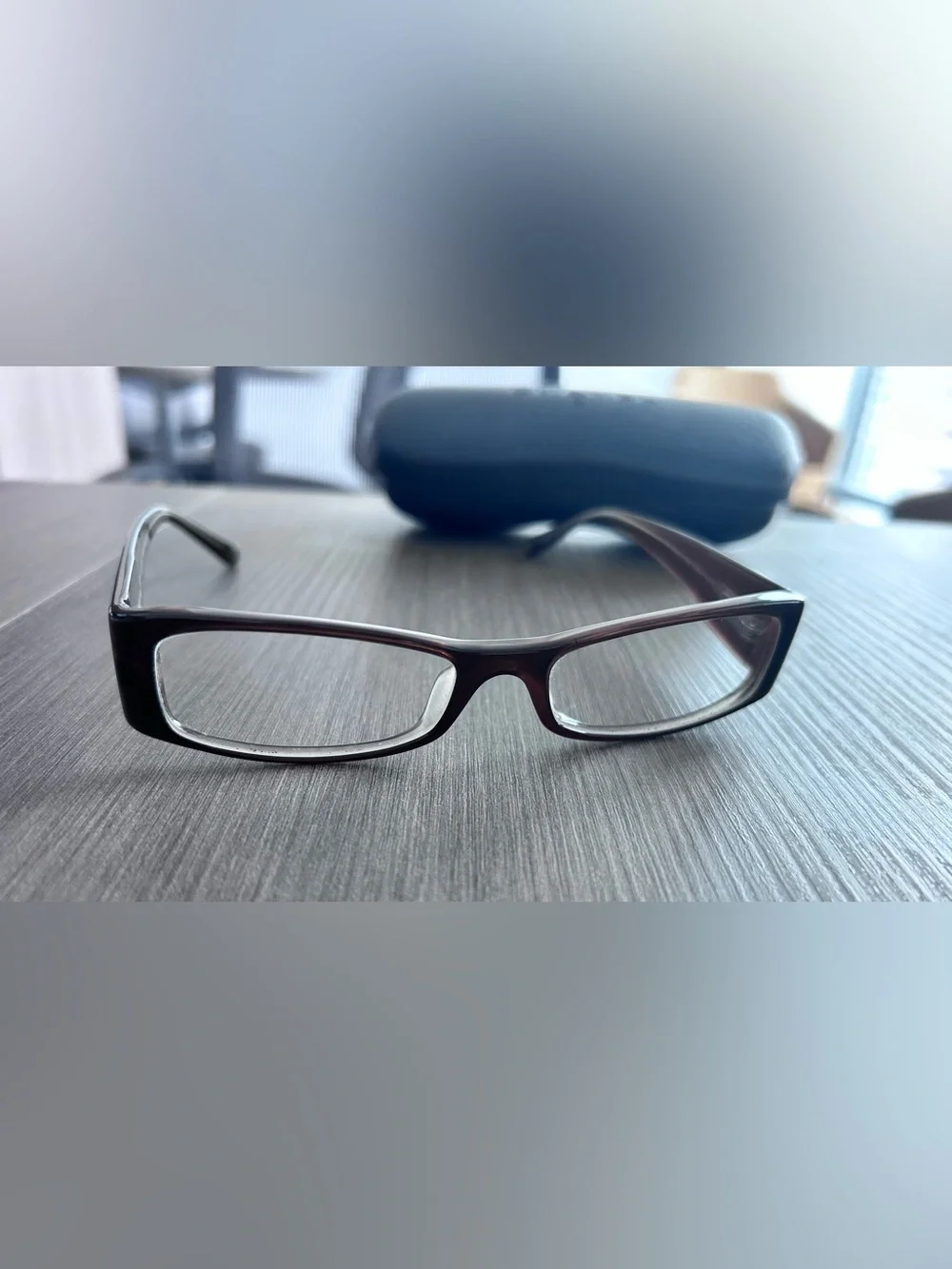 Authentic CHANEL Y2K Brown Rectangular Glasses